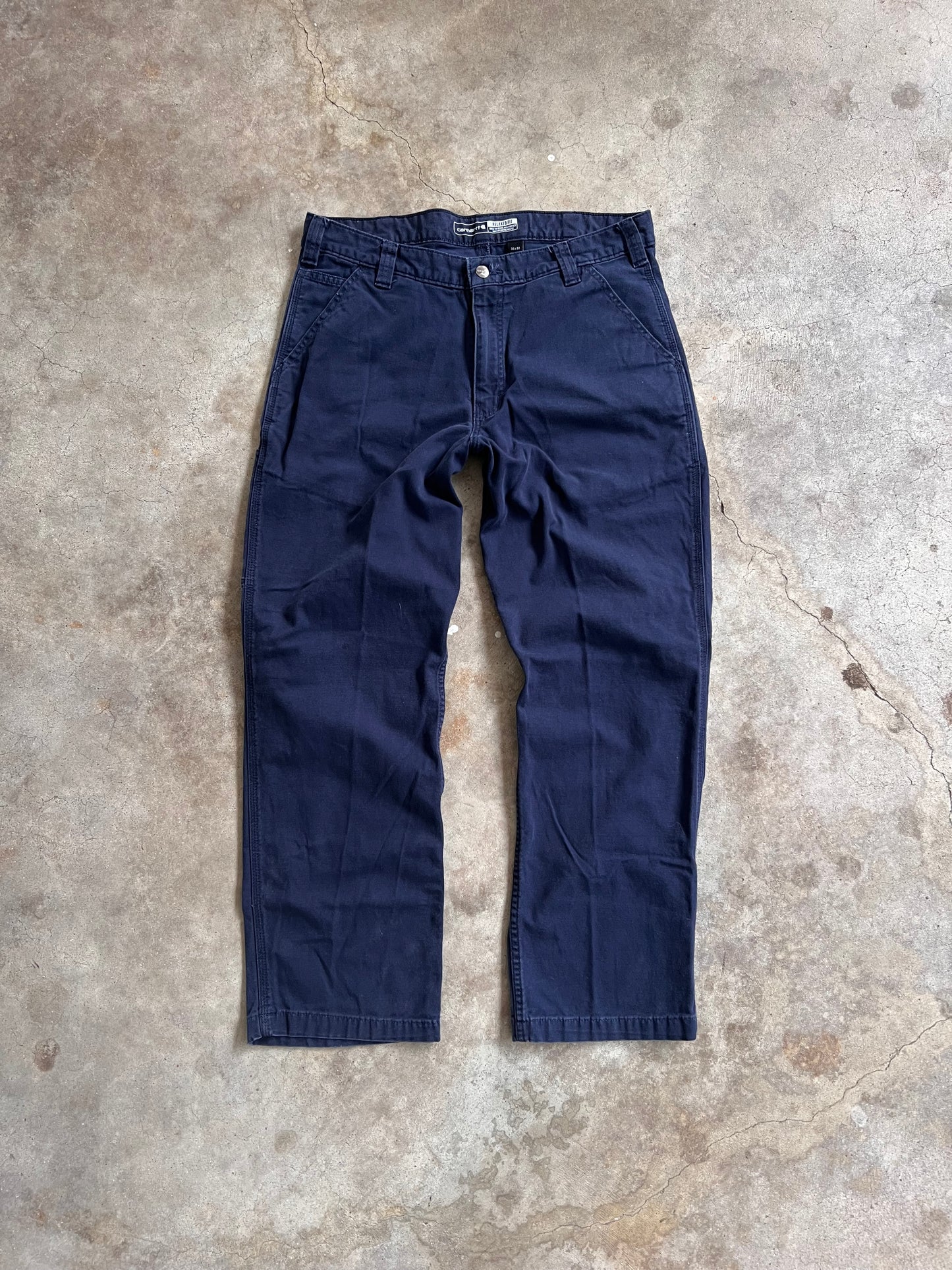 Vintage Navy Relaxed Carhartt Pants - (34)