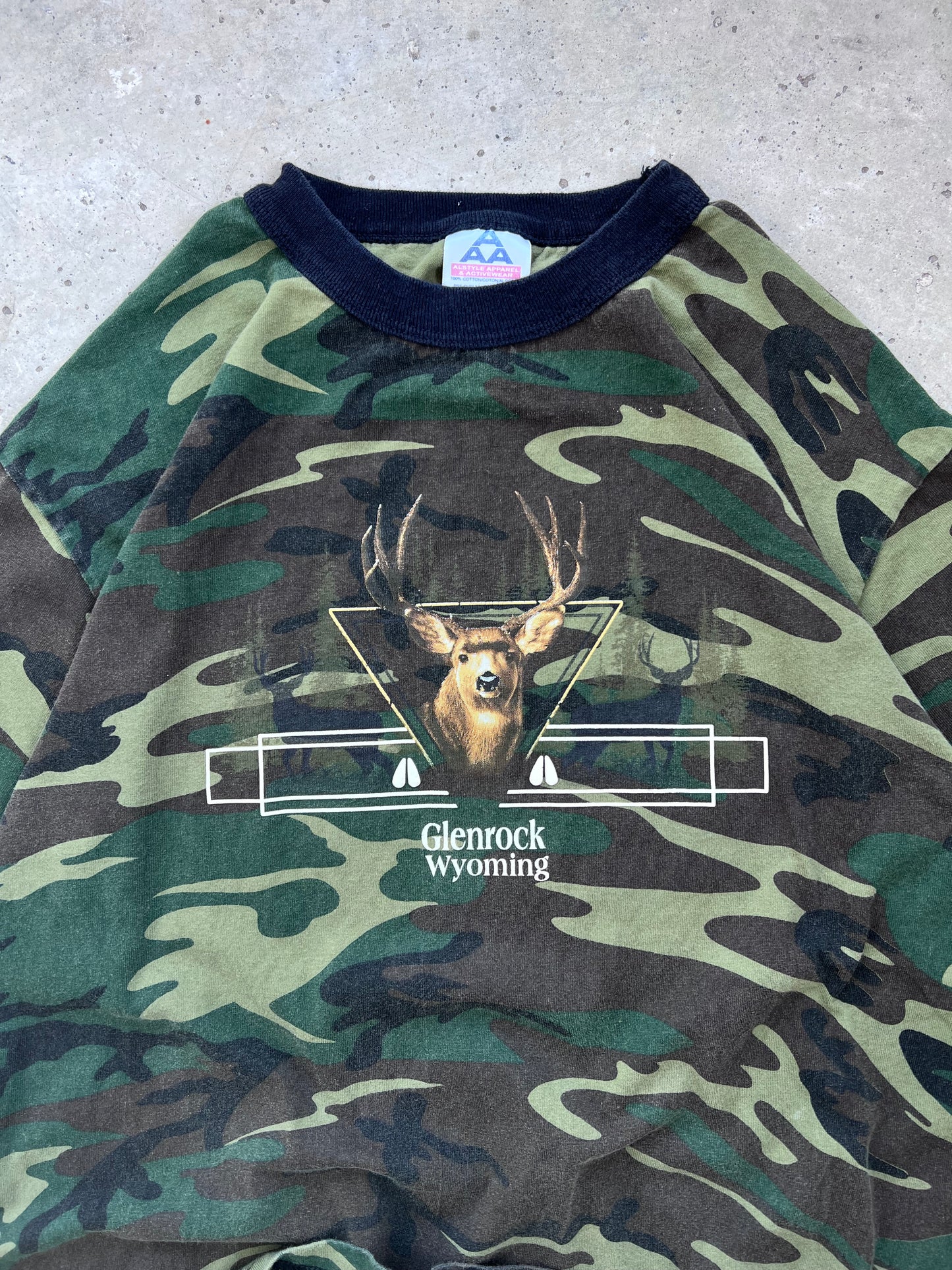 Vintage Camo Nature Deer Tee - (L)