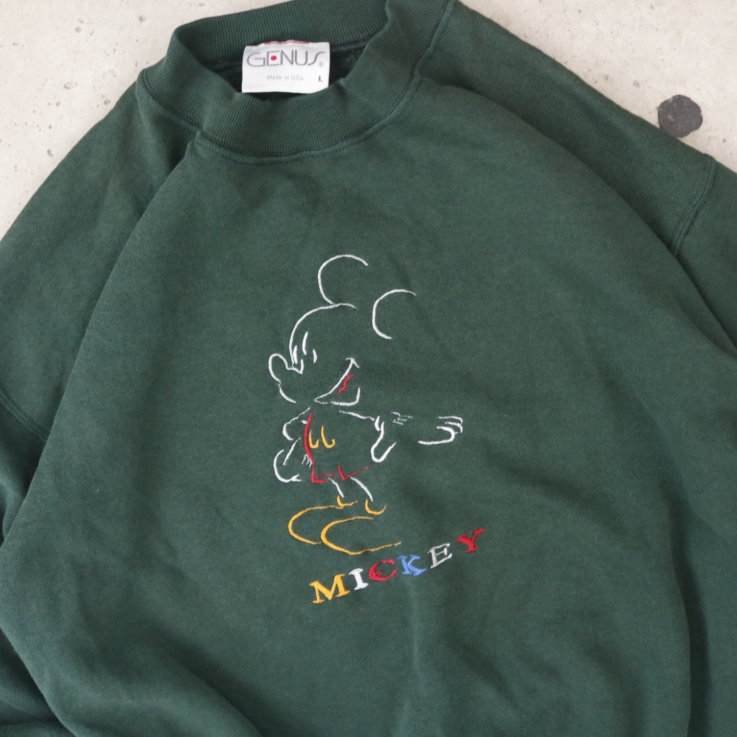 Vintage 90s Green Mickey Crewneck - (L)