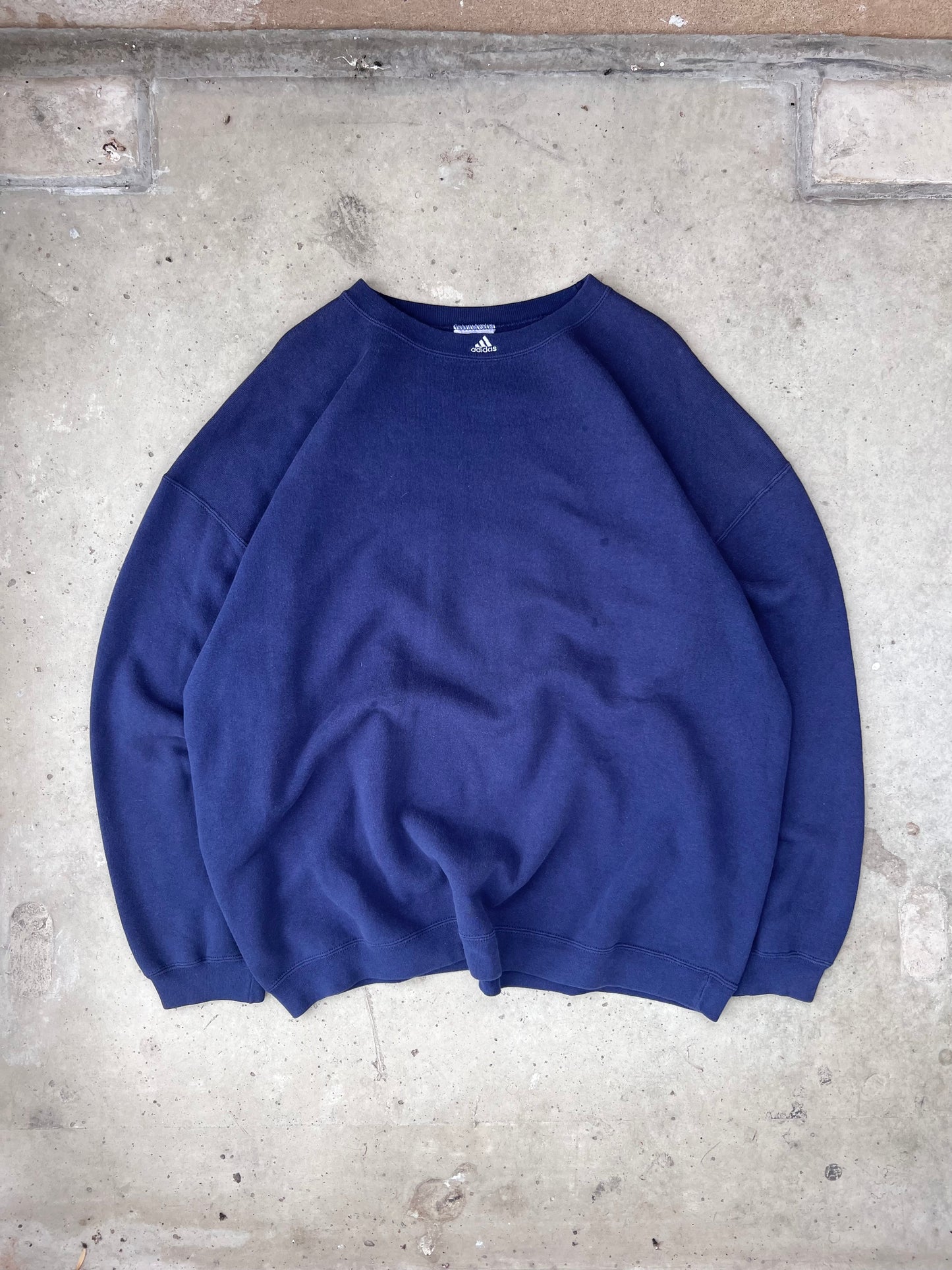 Vintage Adidas Small Logo Navy Crew - (XXL)