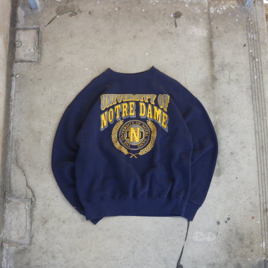 Vintage Navy & Yellow Notre Dame Crew - (L)