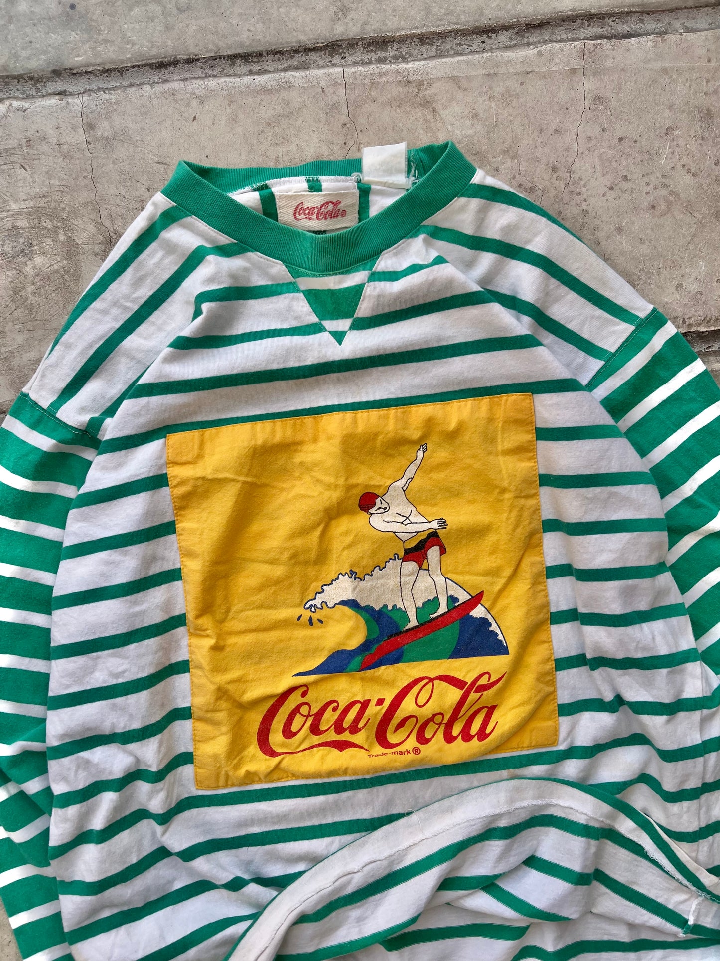 Vintage Coca Cola Striped Shirt - (L)