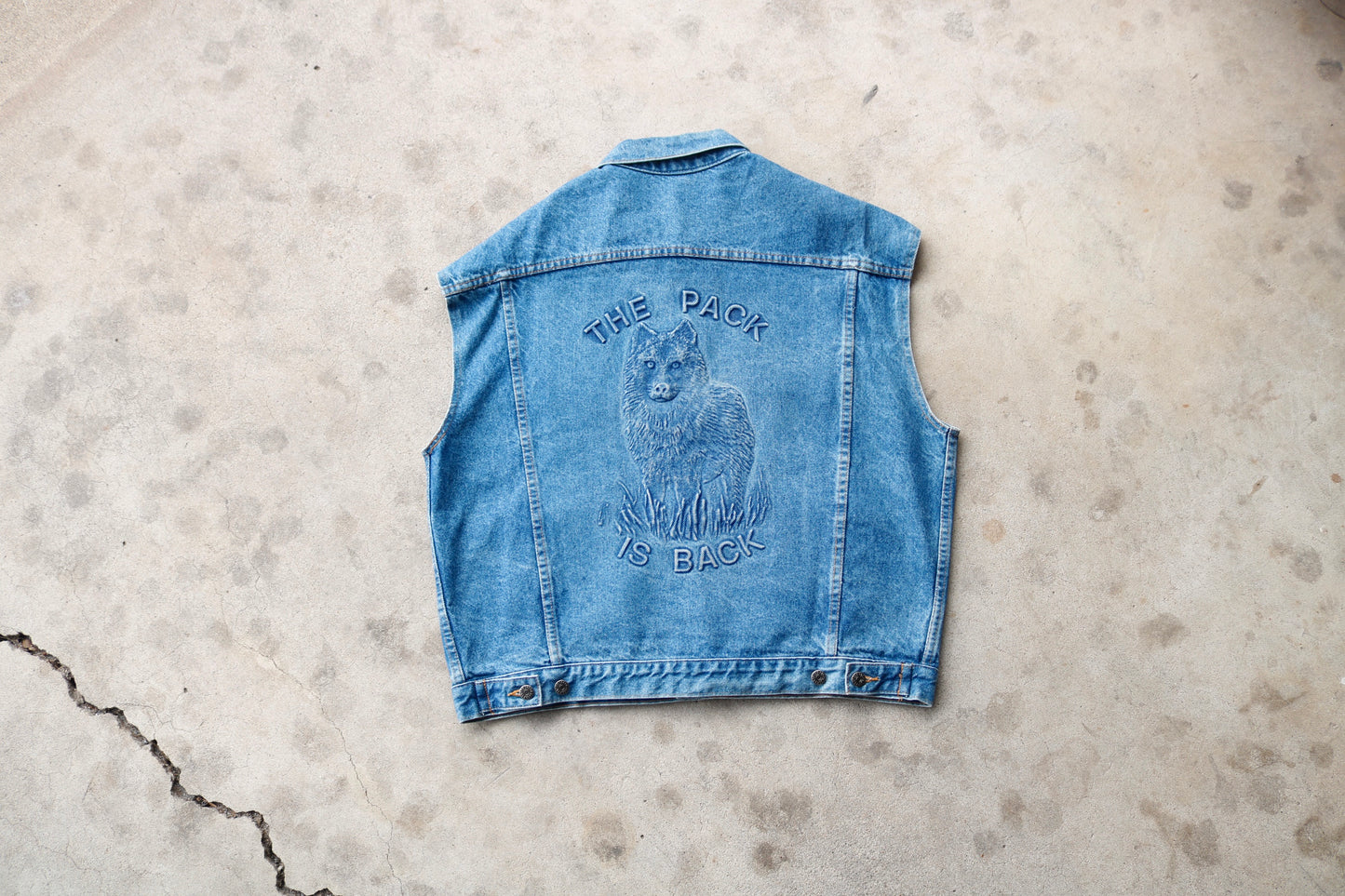 90s Denim Wolf Vest - (XXL)