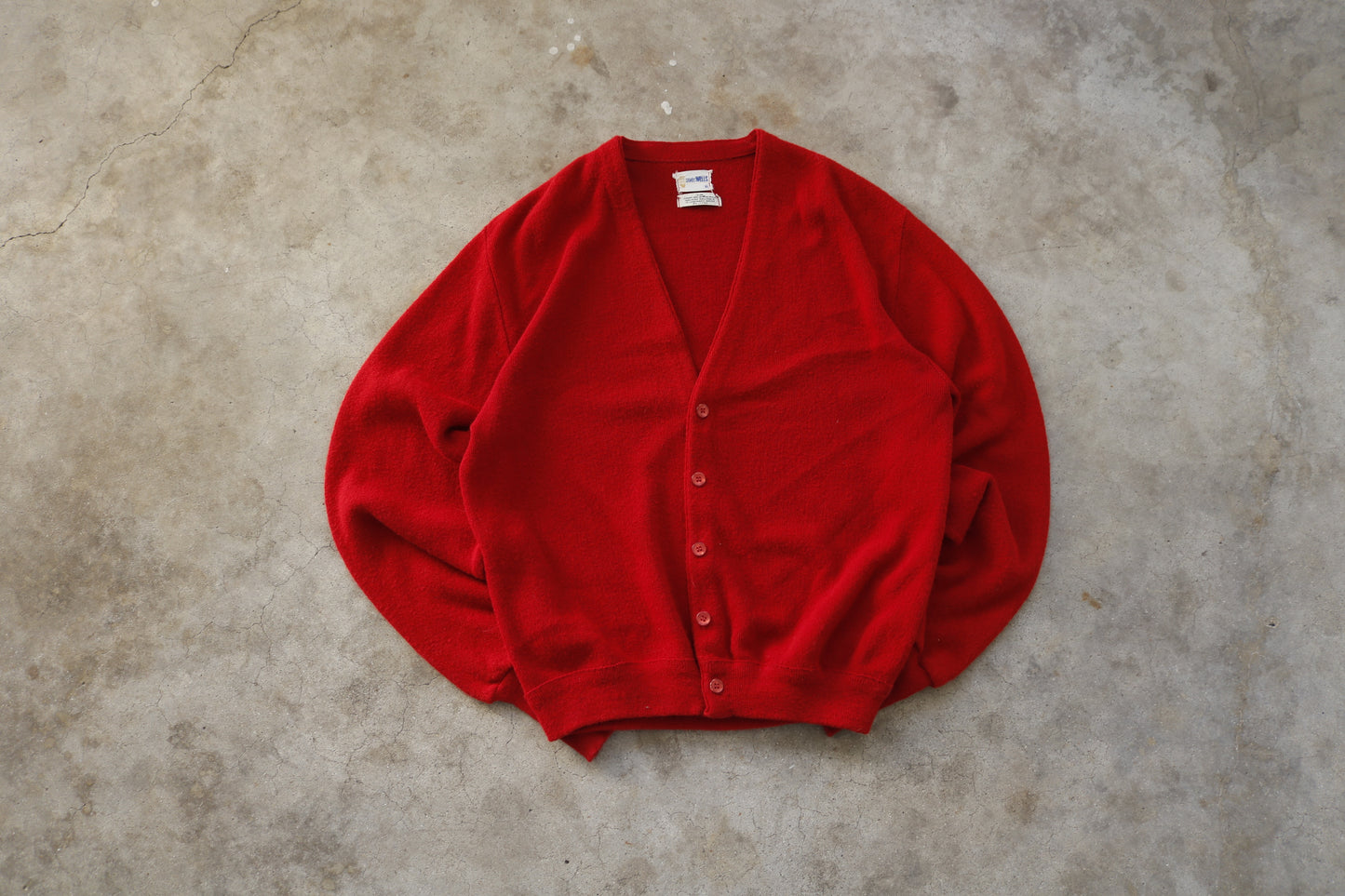 Vintage Cherry Red Cardigan - (L)