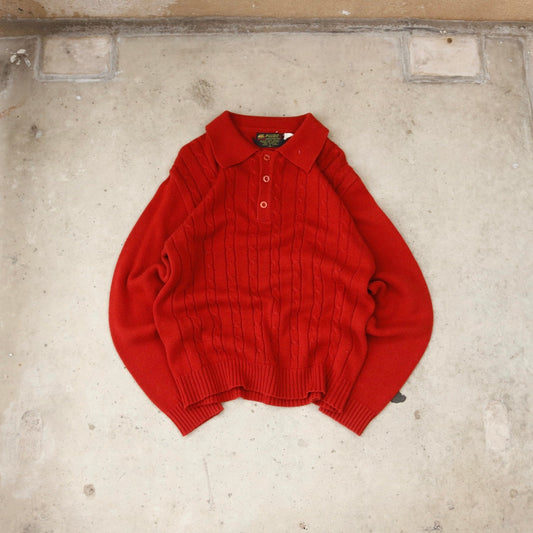 Vintage Orange Buttoned Sweater - (M)