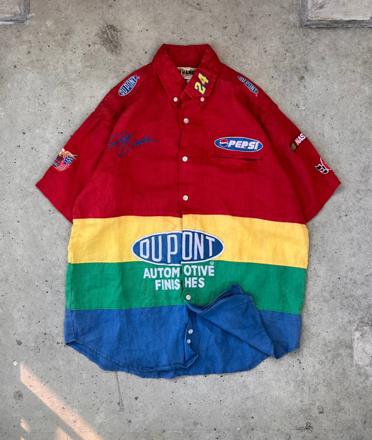 Vintage Jeff Gordon Striped Button-Up - (XL)