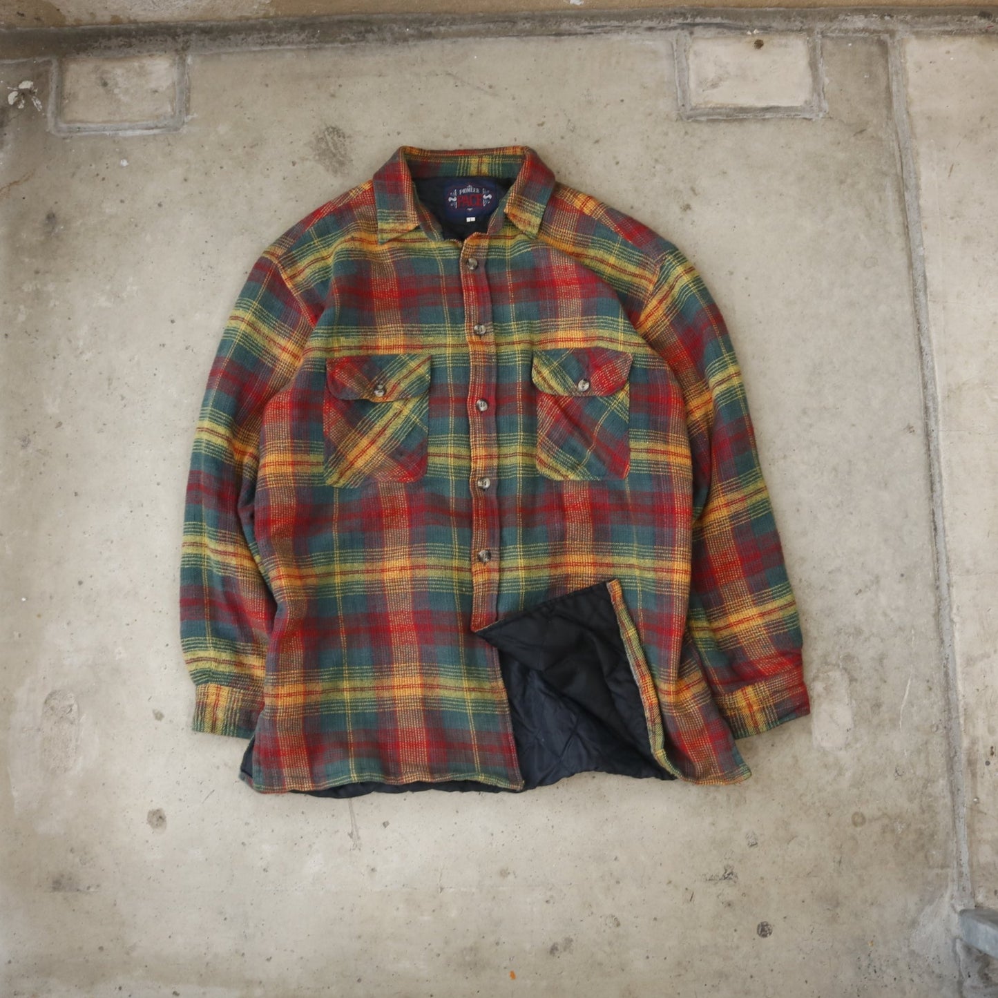 Vintage Red Plaid Flannel - (L)