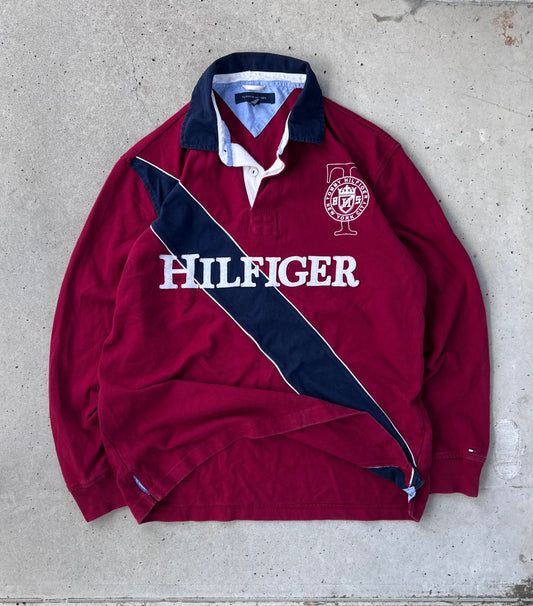 Tommy Hilfiger Burgundy Polo - (XL)