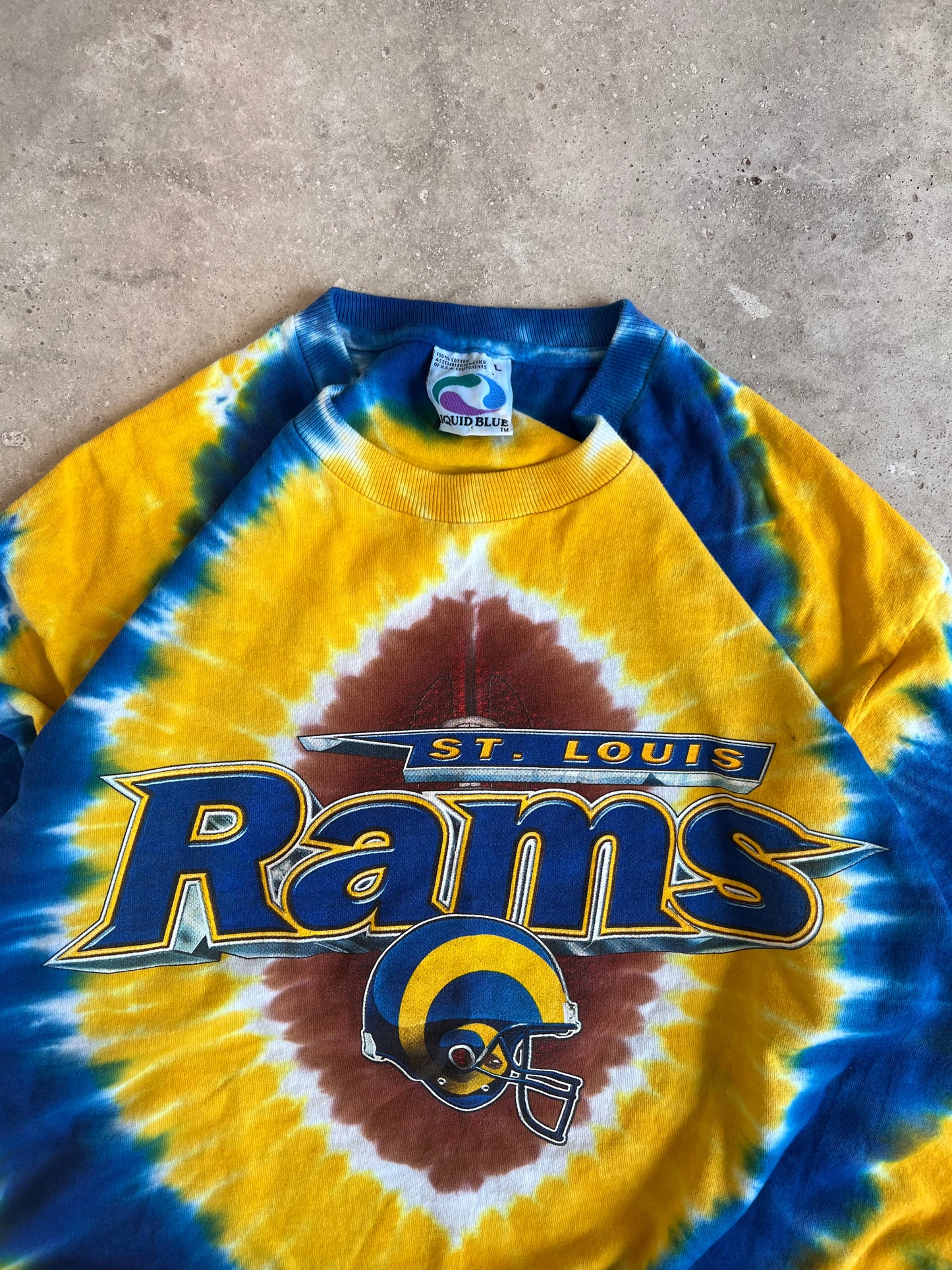 Vintage 90s Liquid Blue Rams Tee - (XL)