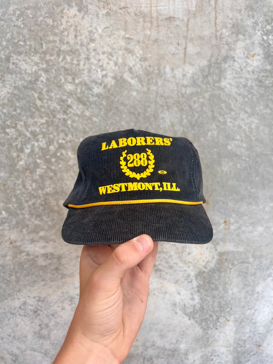 Vintage Black Corduroy Trucker Hat - (OS)