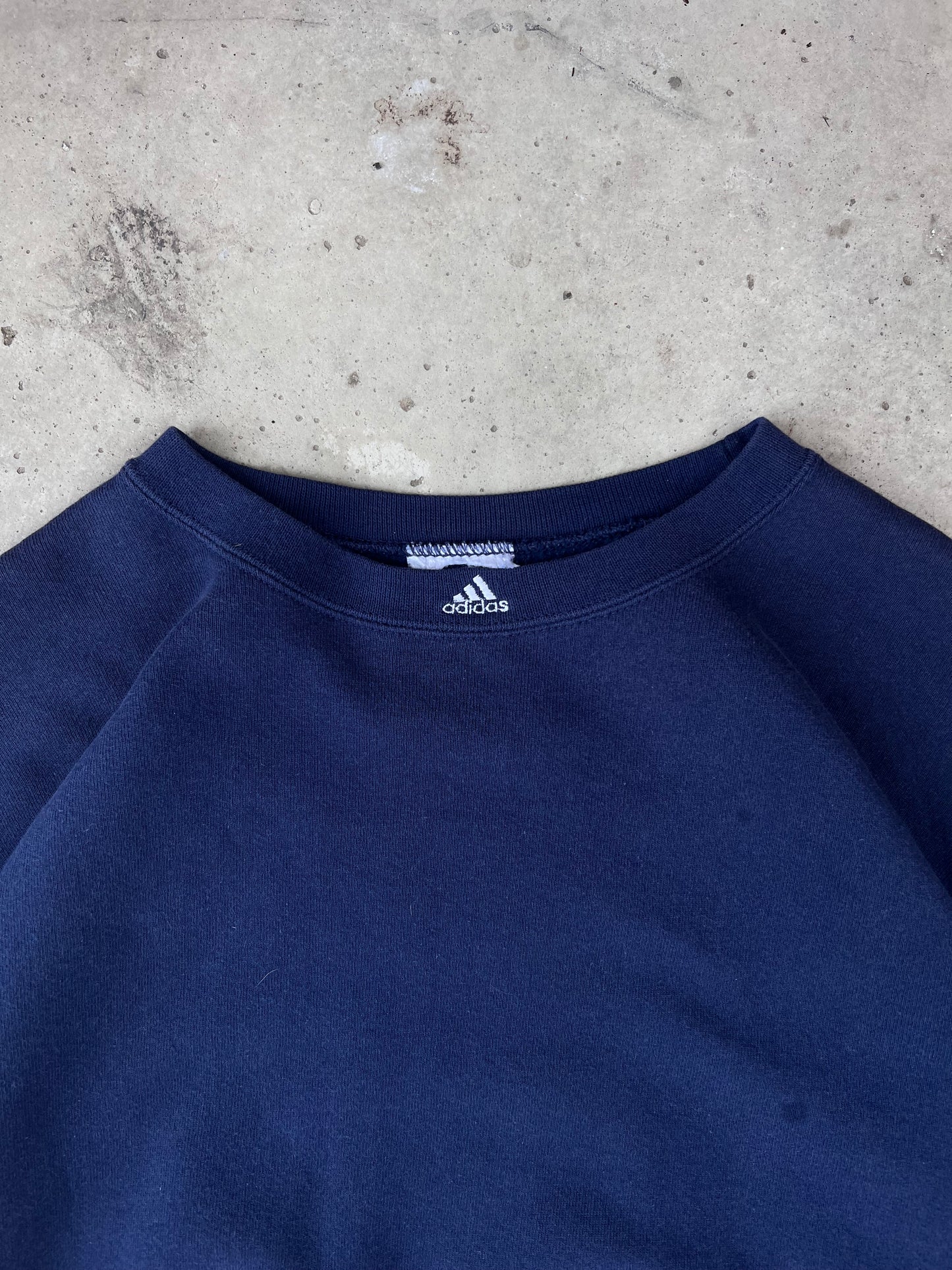 Vintage Adidas Small Logo Navy Crew - (XXL)