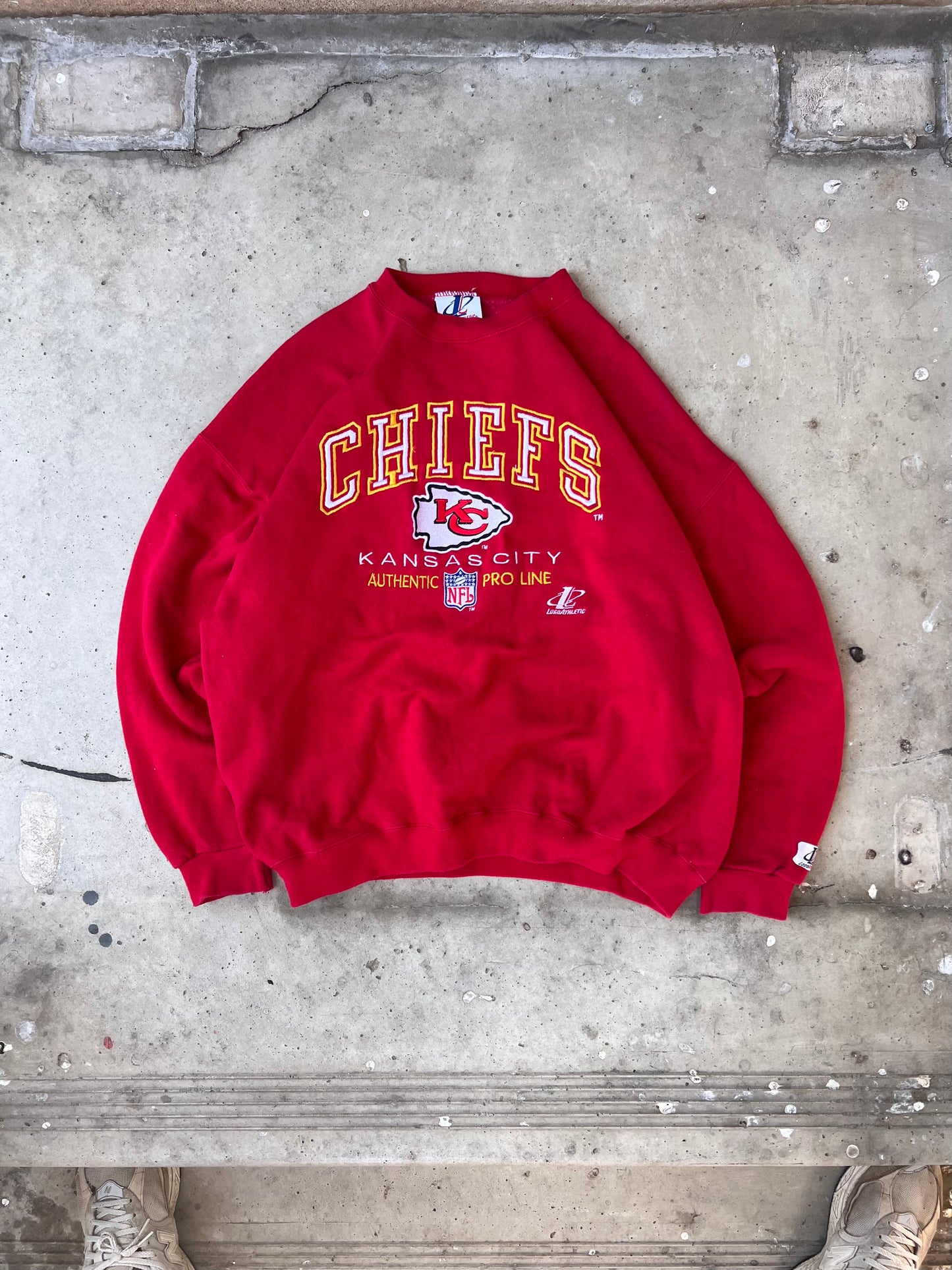 Vintage 90s Logo Athletic Chiefs Crew - (L)