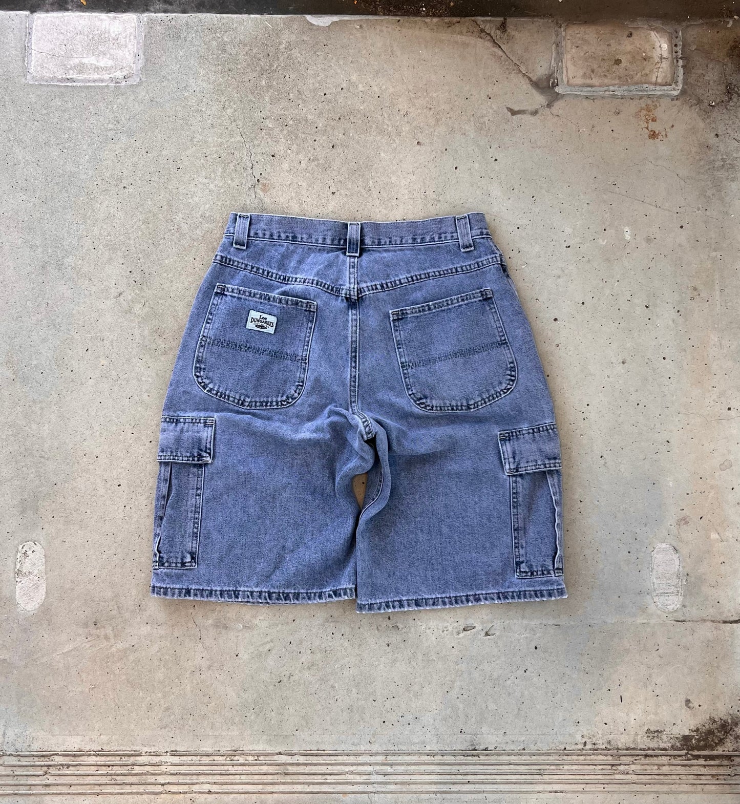 Vintage Lee Dungaree Jean Shorts - (32)