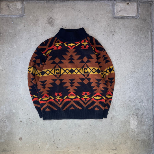 90s Aztec Pattern Sweater- (L)