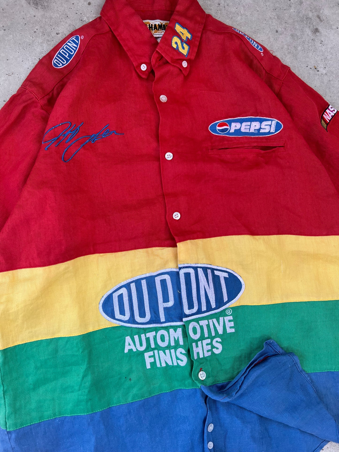 Vintage Jeff Gordon Striped Button-Up - (XL)