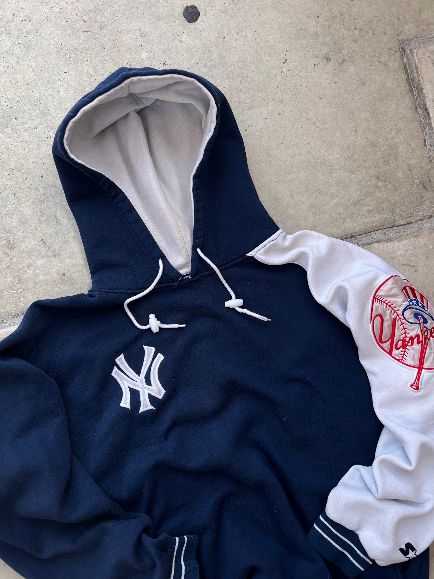 Vintage 90s Yankees Two Tone Hoodie - (L)