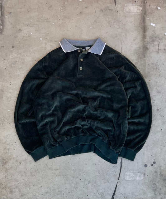 Vintage Green Corduroy Polo - (L)