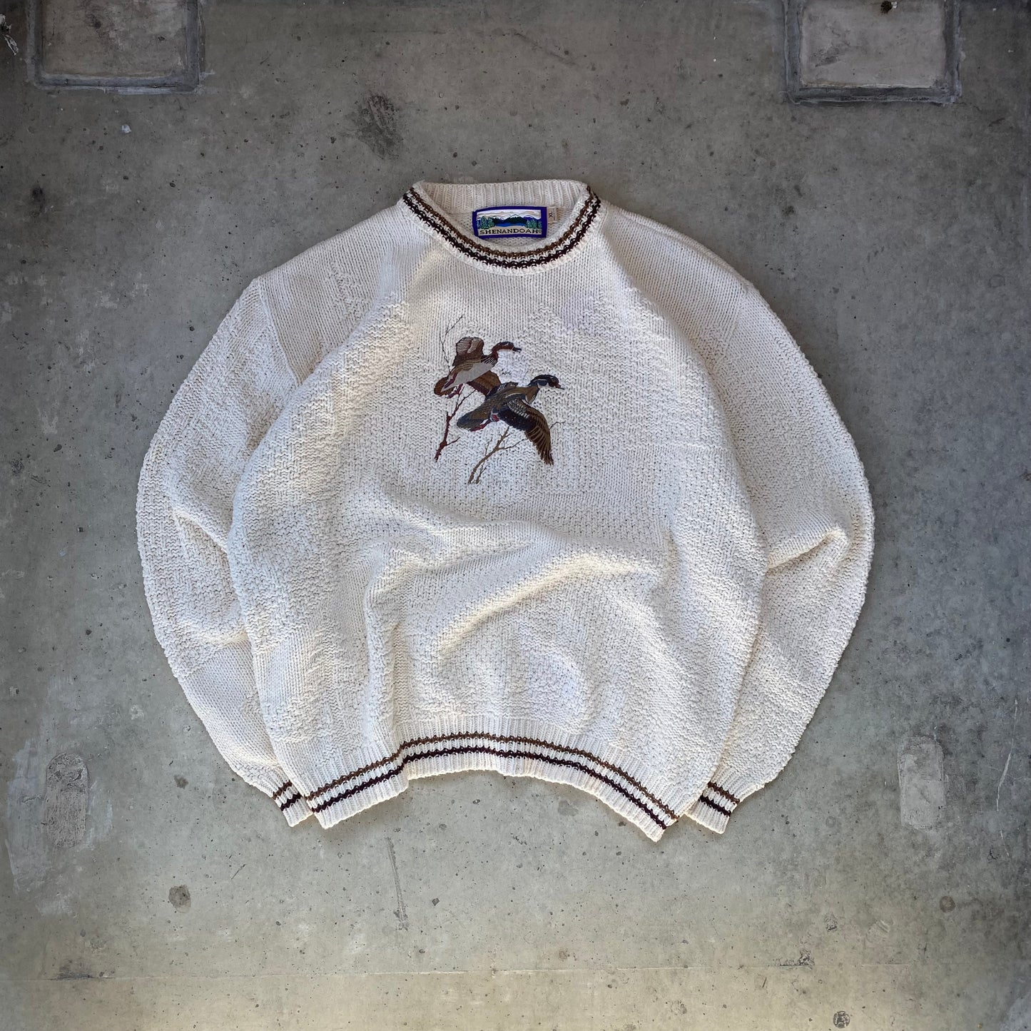 Vintage 90s Duck Sweater- (XL)