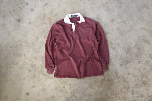 Vintage 00s Burgundy Ralph Lauren Polo Shirt - (L)