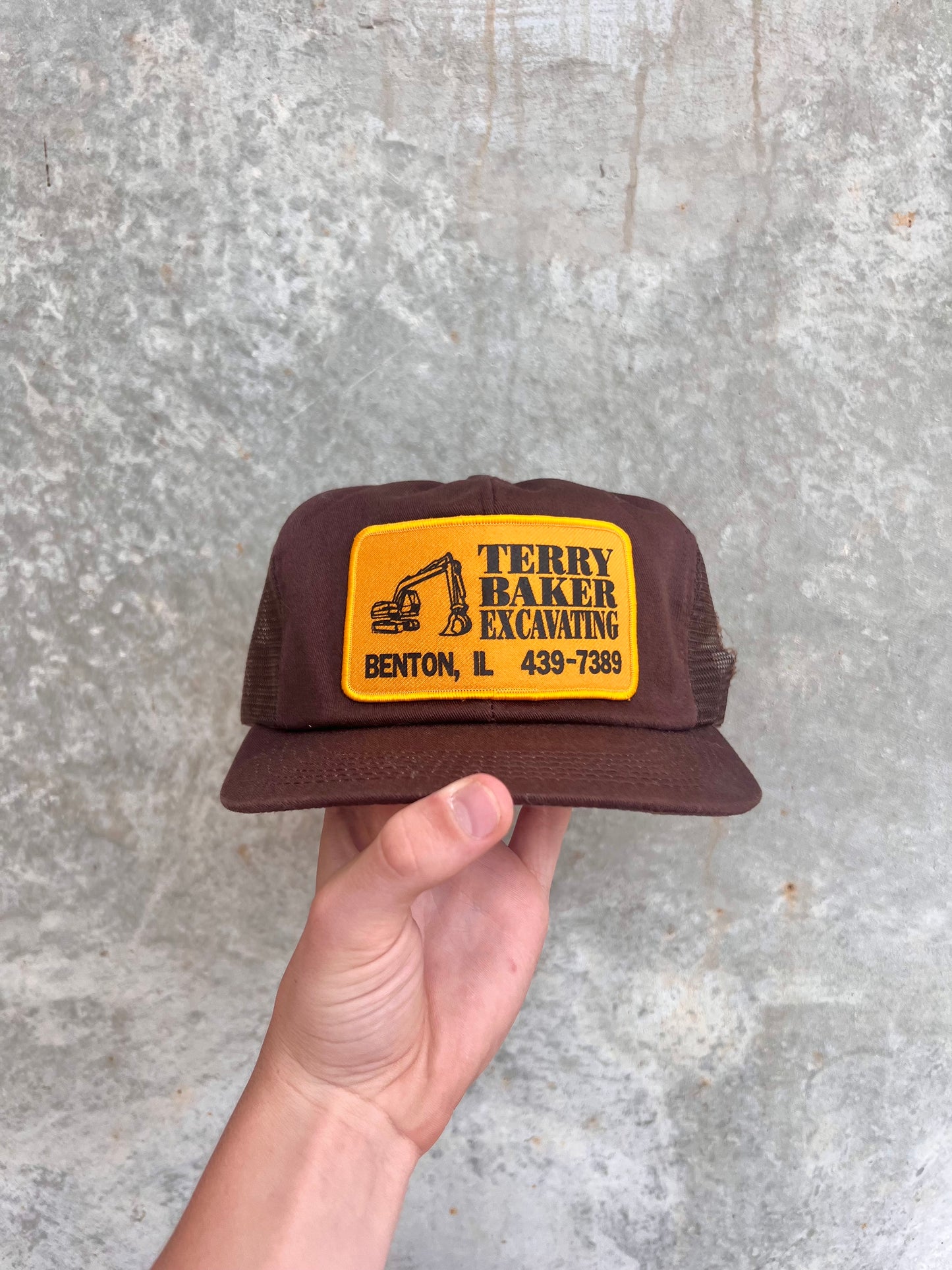 Vintage Brown Patch Trucker Hat - (OS)