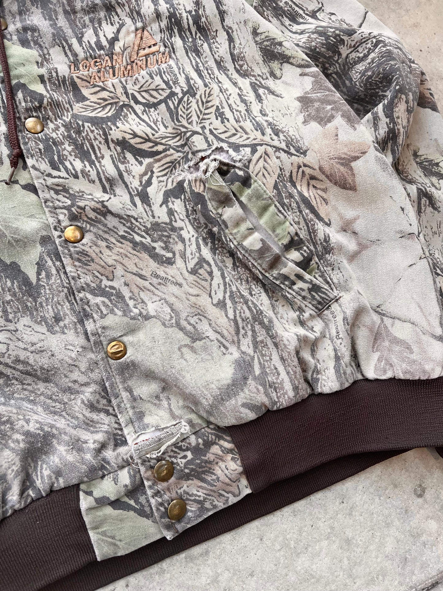 Vintage Camo Zip-Up Hooded Jacket - (XXL)