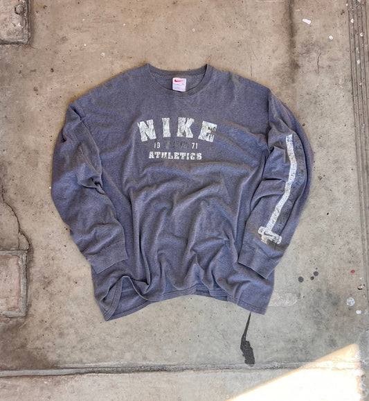 Vintage Grey Nike Long Sleeve - (XXL)