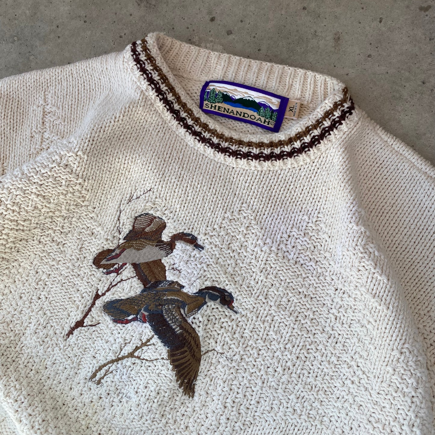 Vintage 90s Duck Sweater- (XL)