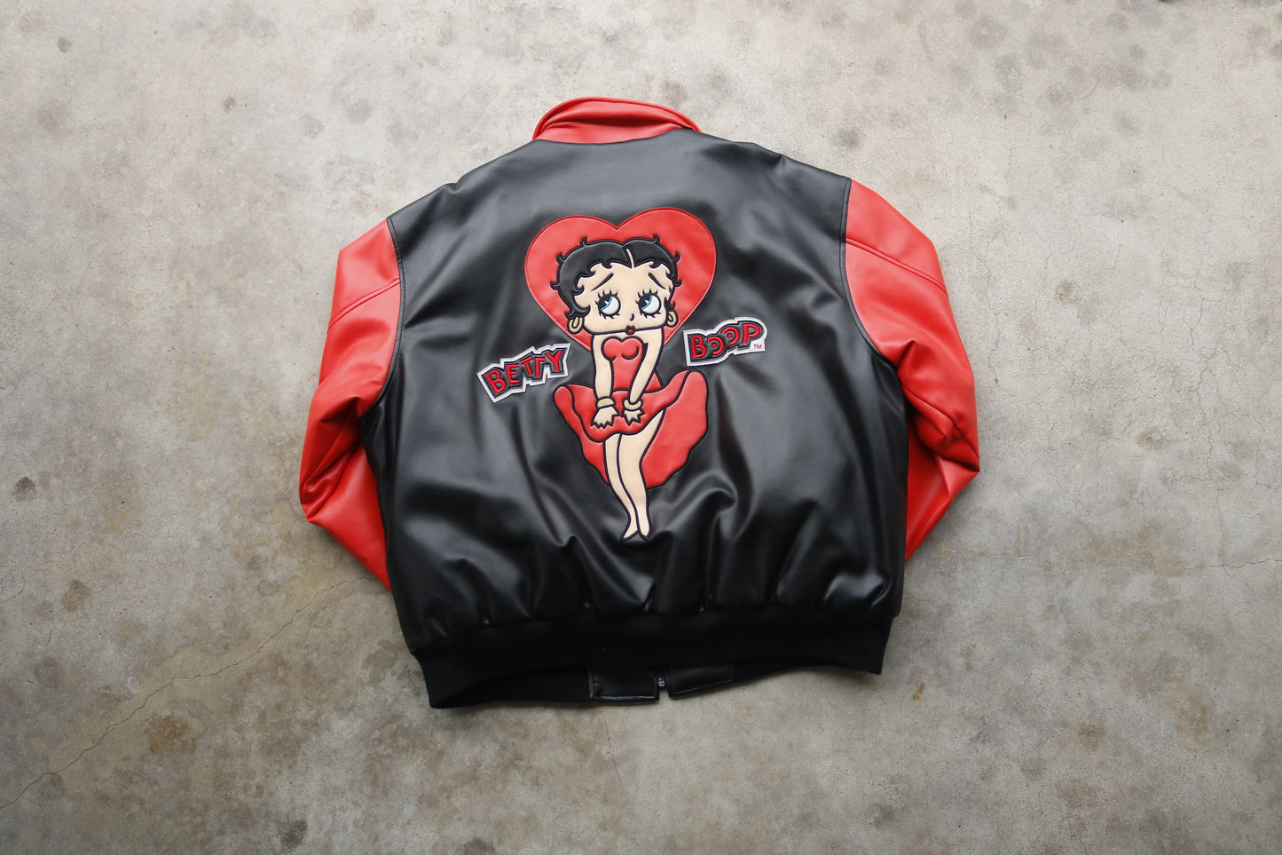 Vintage 00s 90s Leather Betty Boop Jacket 2XL Back side picture/main picture 