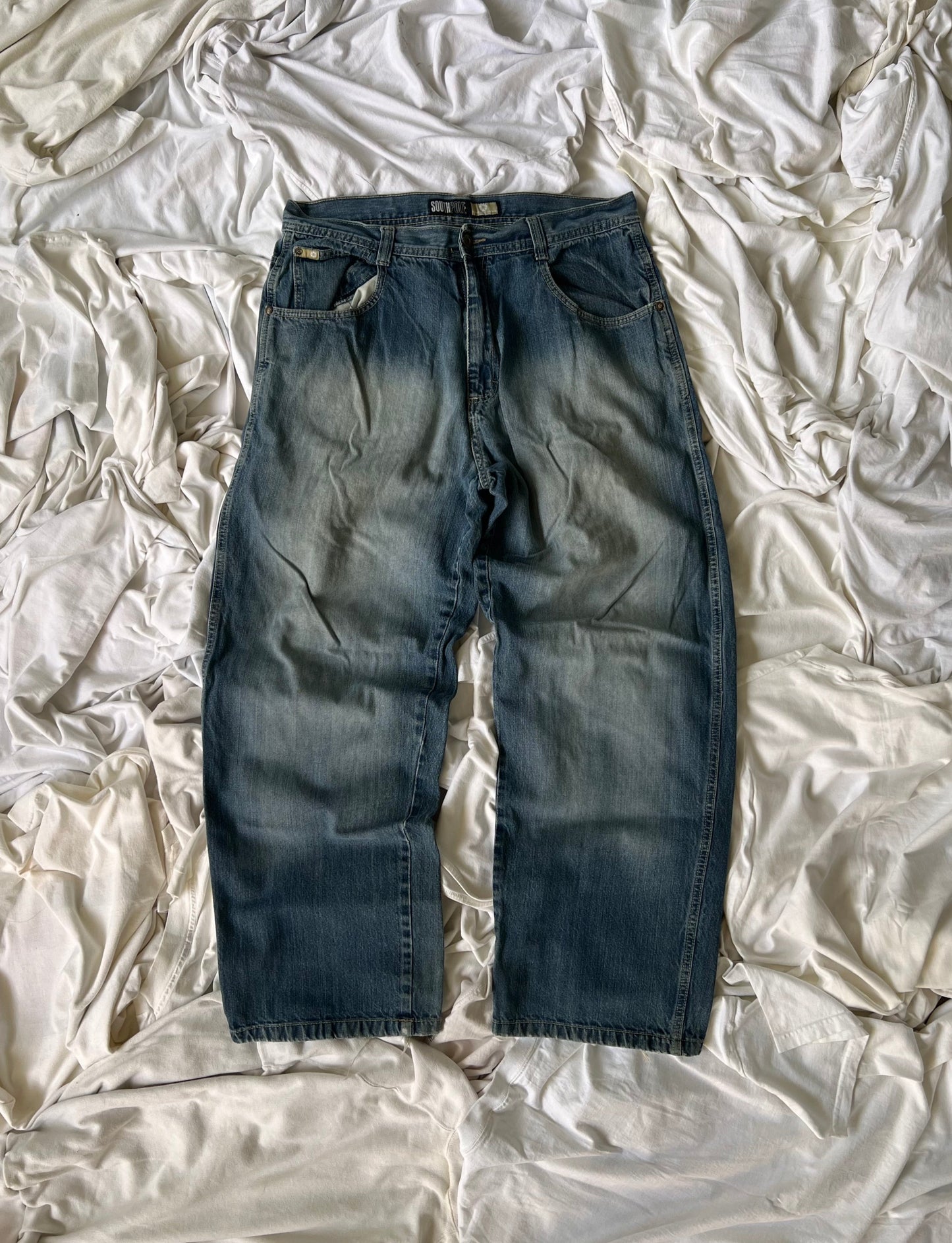 Vintage South Pole Baggy Embroidered Jeans - (35)