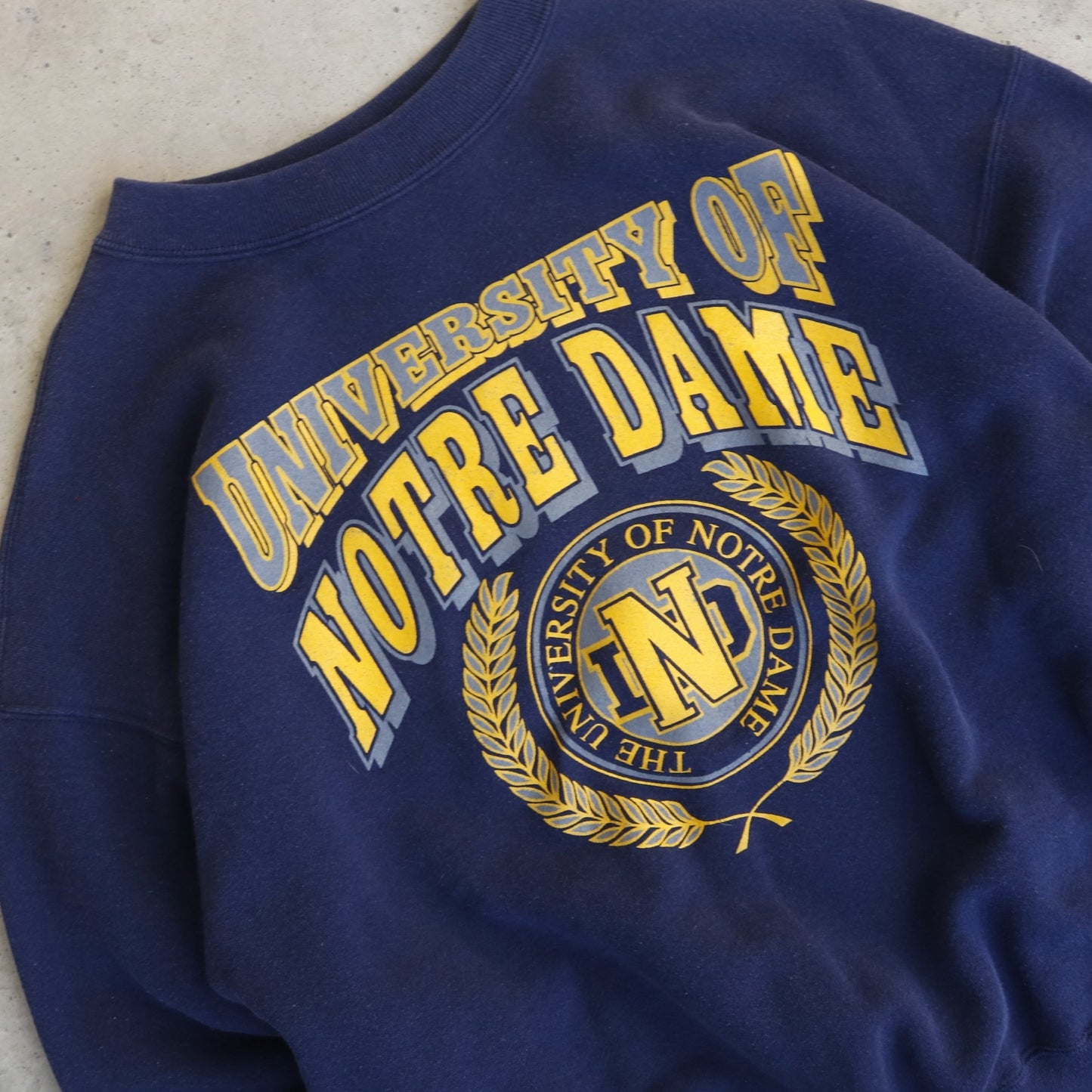 Vintage Navy & Yellow Notre Dame Crew - (L)