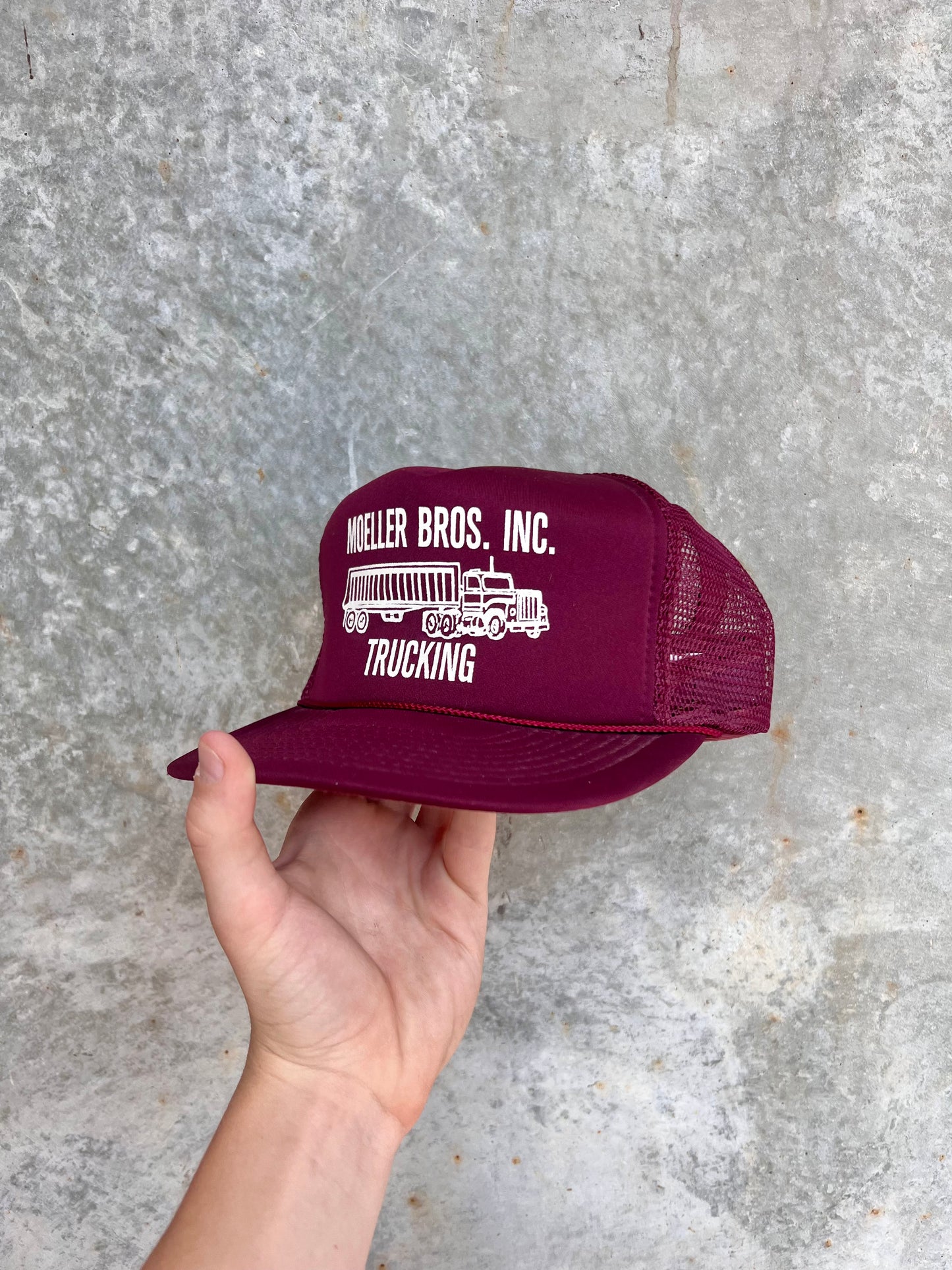 Vintage Burgundy Trucker Hat - (OS)