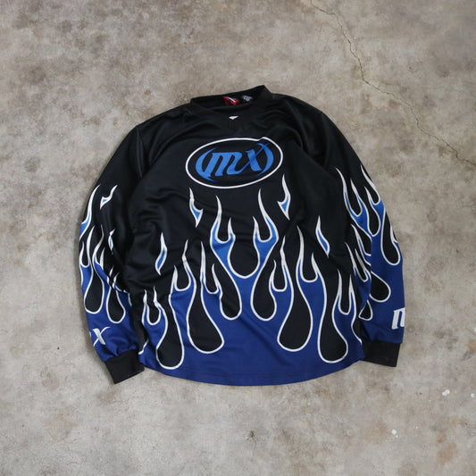 Vintage 00s Motocross Flame Jersey - (M)