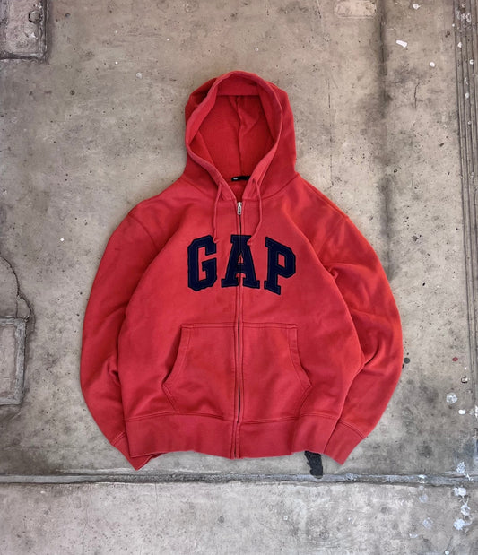 Vintage Gap Orange Hooded Jacket - (L)