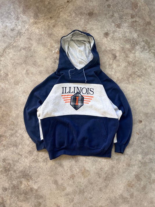 Vintage Striped Illinois Hoodie - (L)