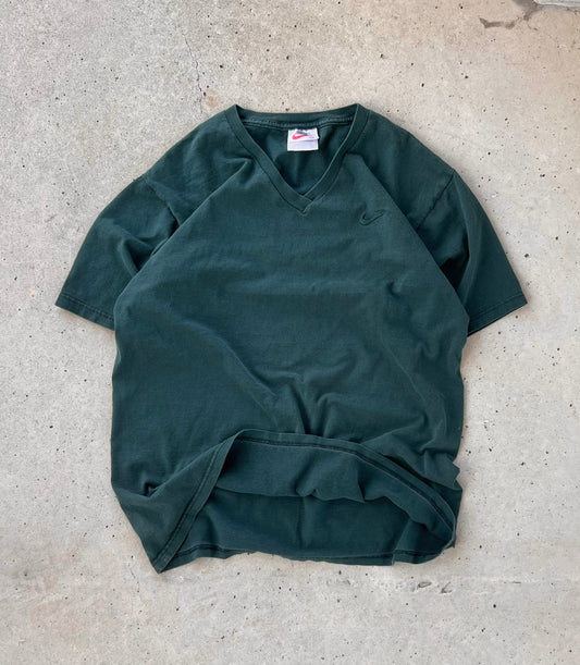 Vintage Green Nike V-Neck Tee - (M)