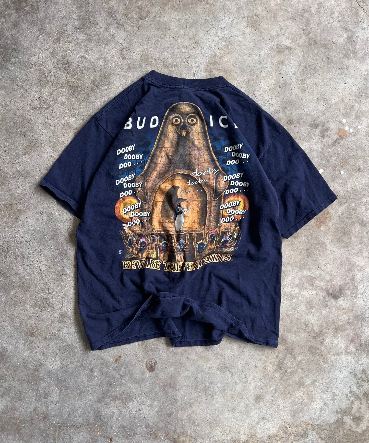 Vintage 90s Bud Ice Penguin Tee - (XL)