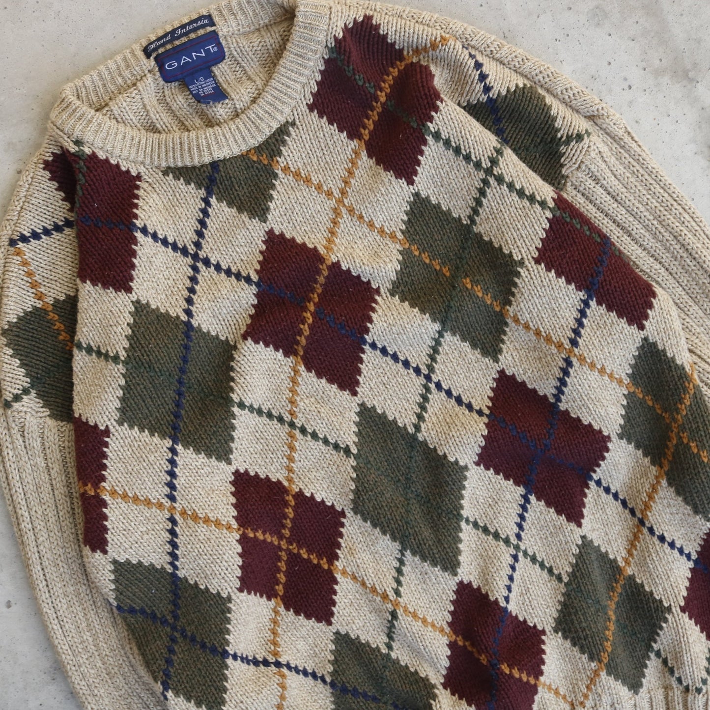 Vintage Gant Patterned Sweater - (L)