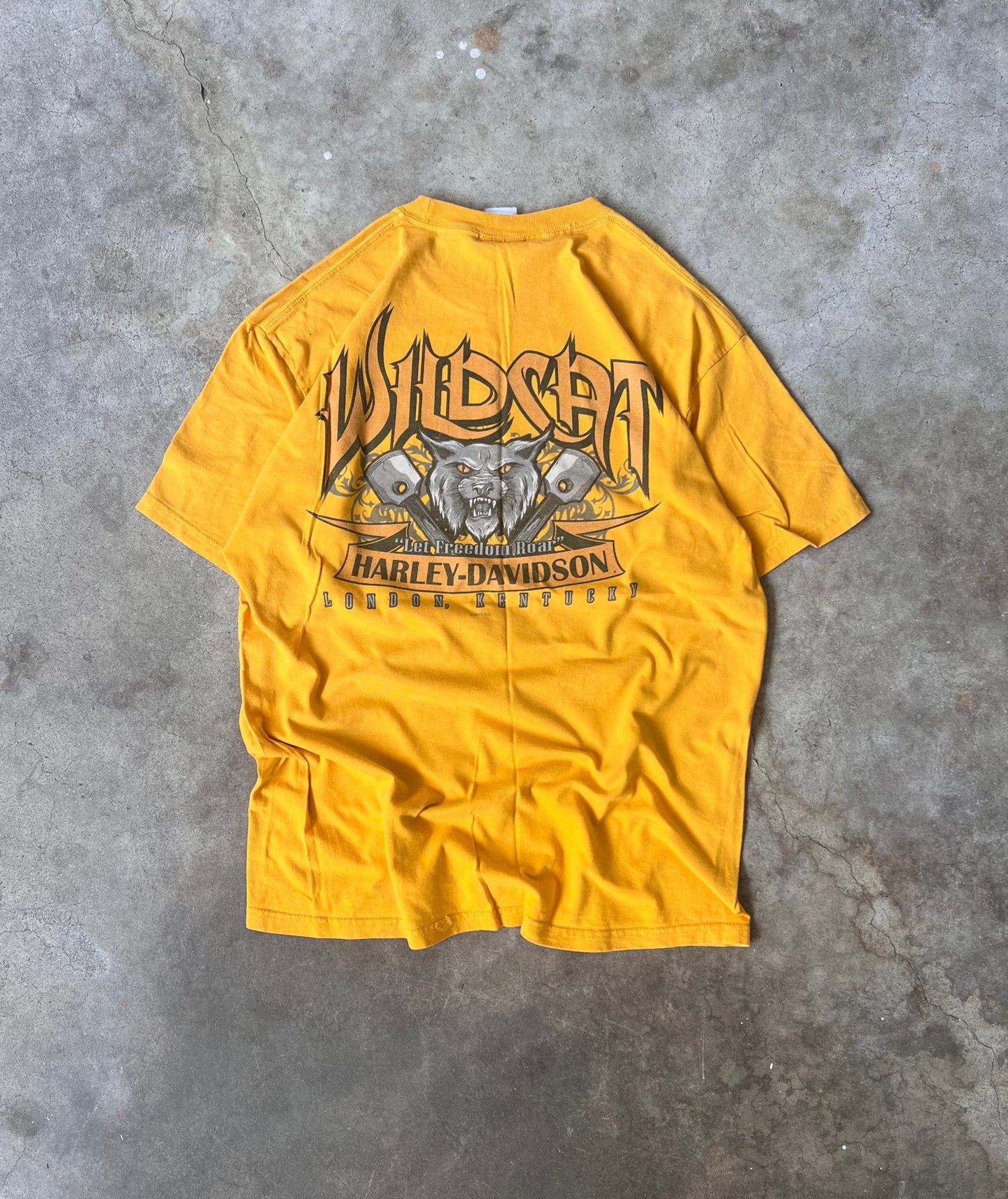 Vintage 00s Yellow Harley Davidson Tee - (L)