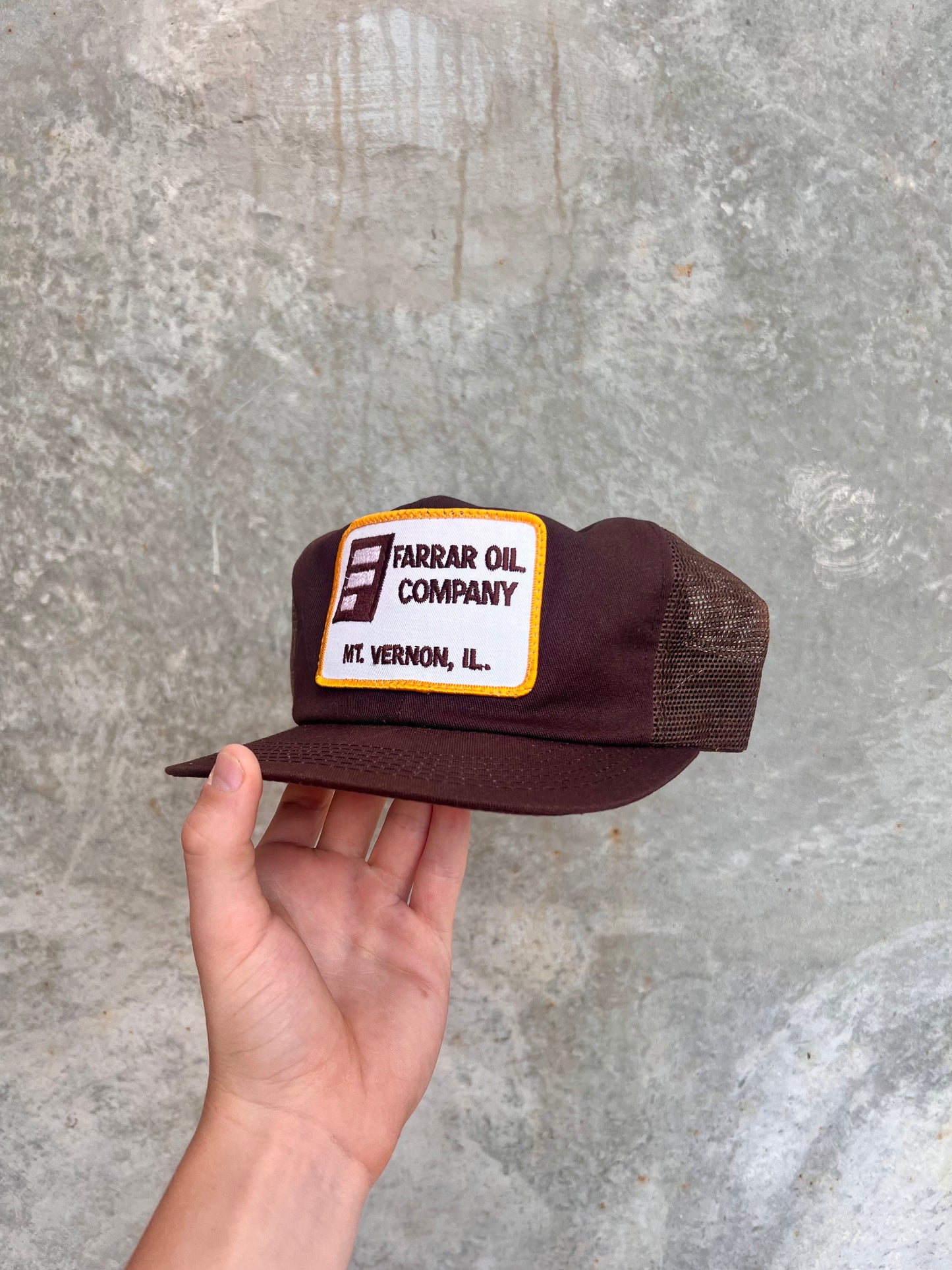 Vintage Brown Patch Trucker Hat - (OS)