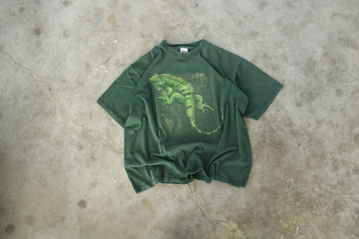 Vintage 90s Iguana Green Tee - (XL)