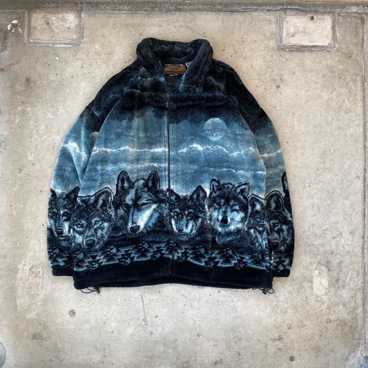 90s Wolf AOP Jacket- (XL)