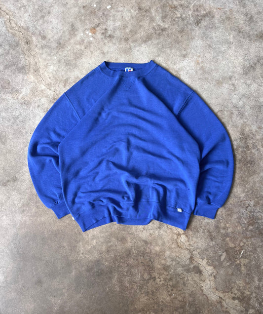 Vintage 90s Blue Russell Crew - (XL)