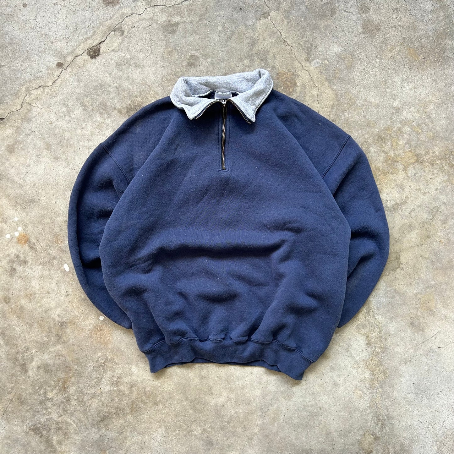 Vintage Navy Tultex Quarter Zip - (L)