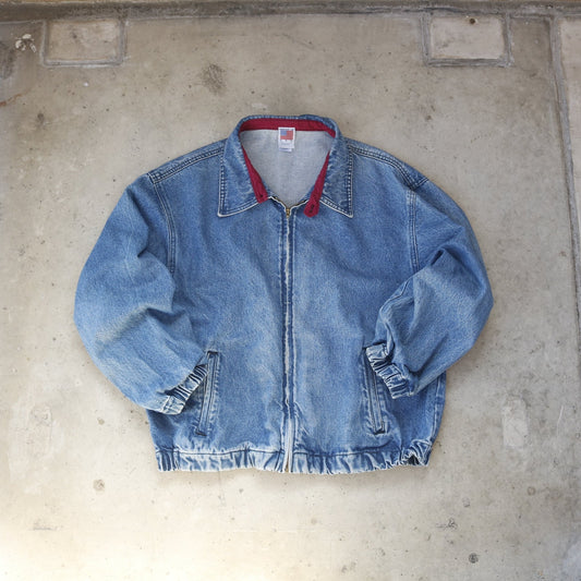 Vintage Maroon Denim Jacket - (L)