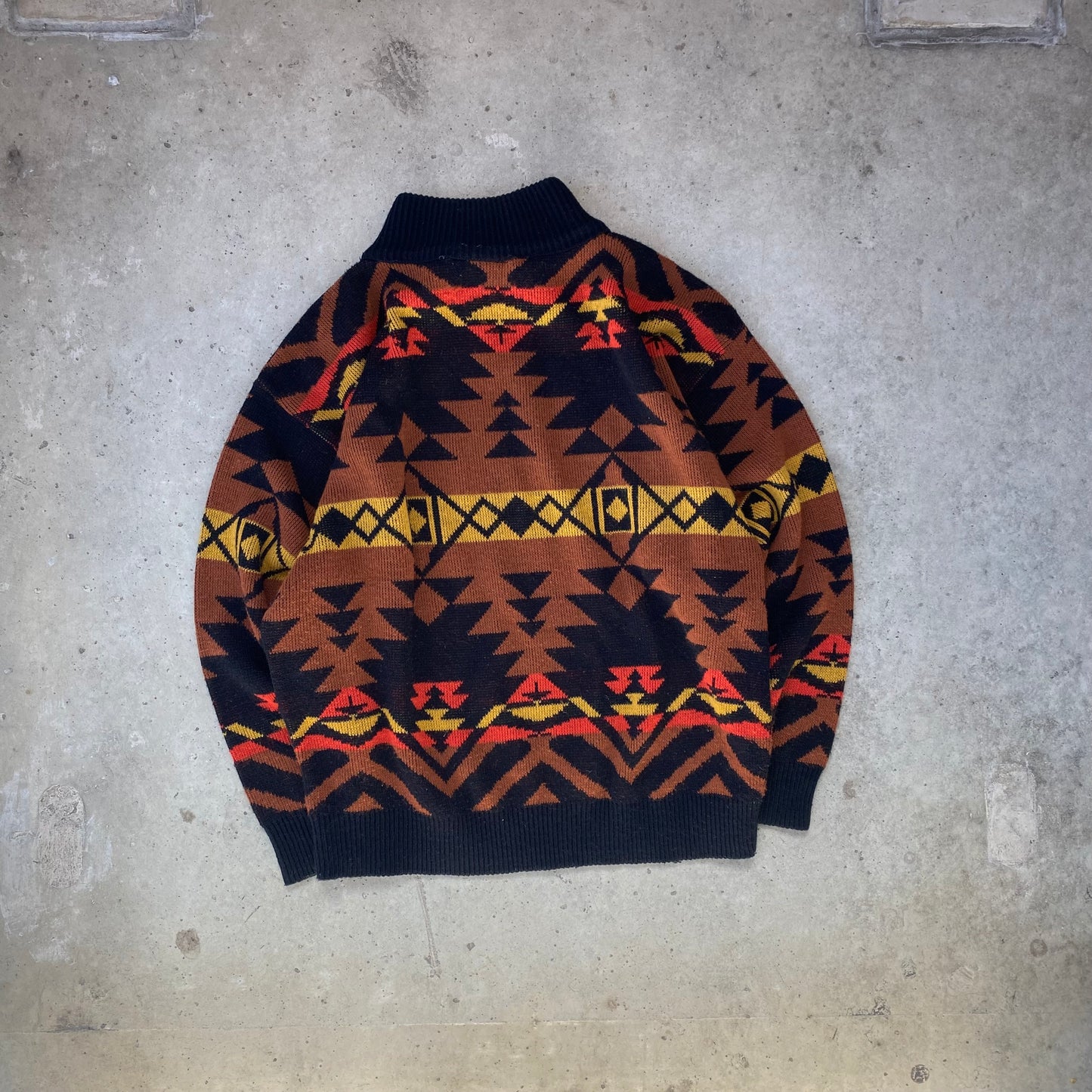 90s Aztec Pattern Sweater- (L)