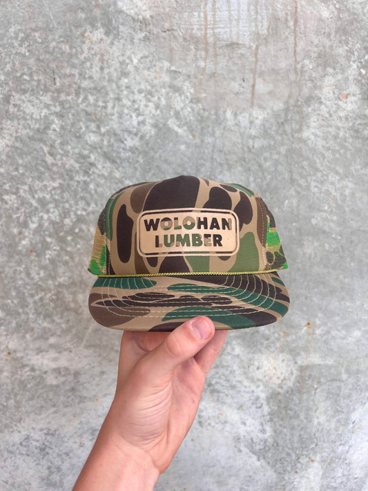 Vintage Camo Wolohan Lumber Trucker Hat - (OS)