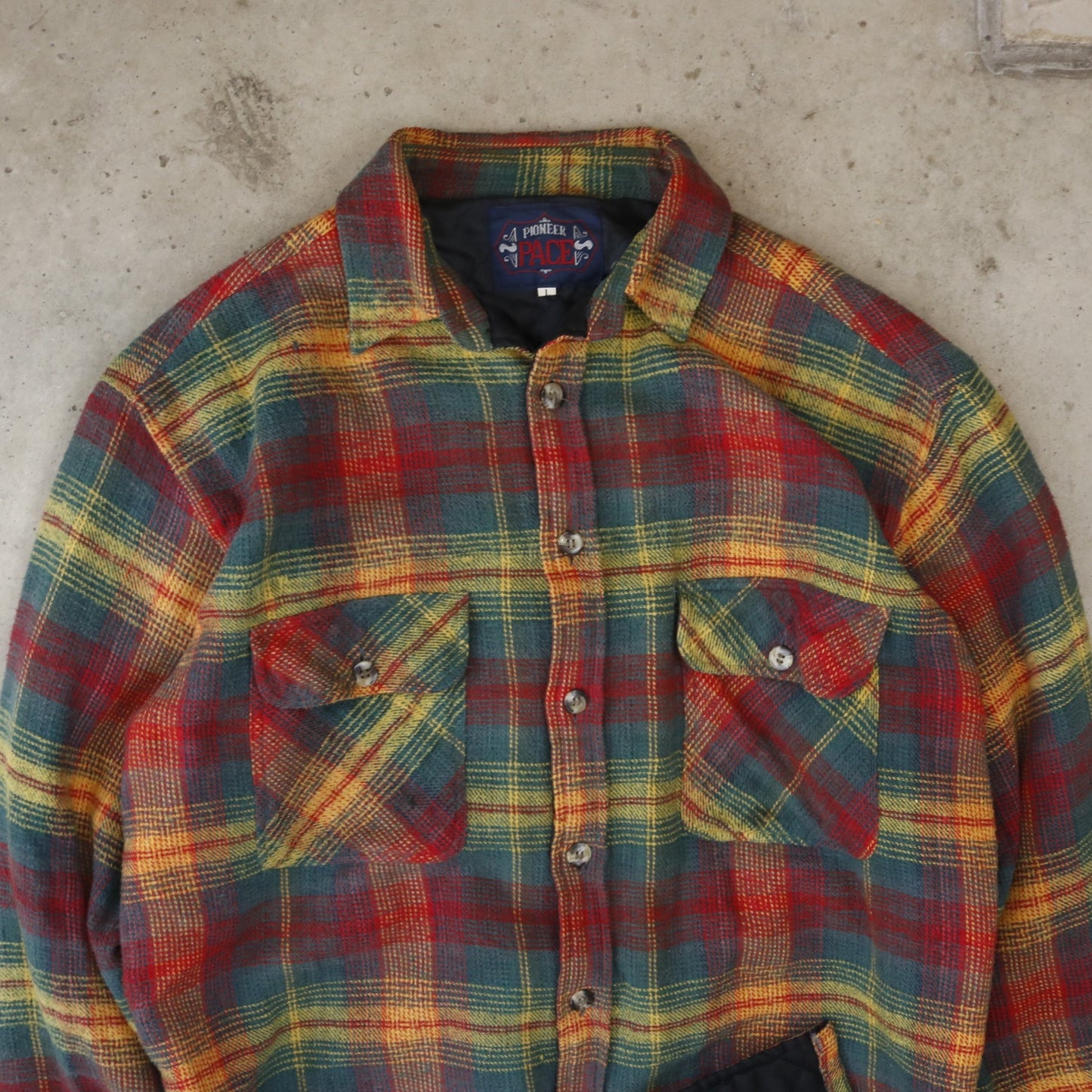 Vintage Red Plaid Flannel - (L)