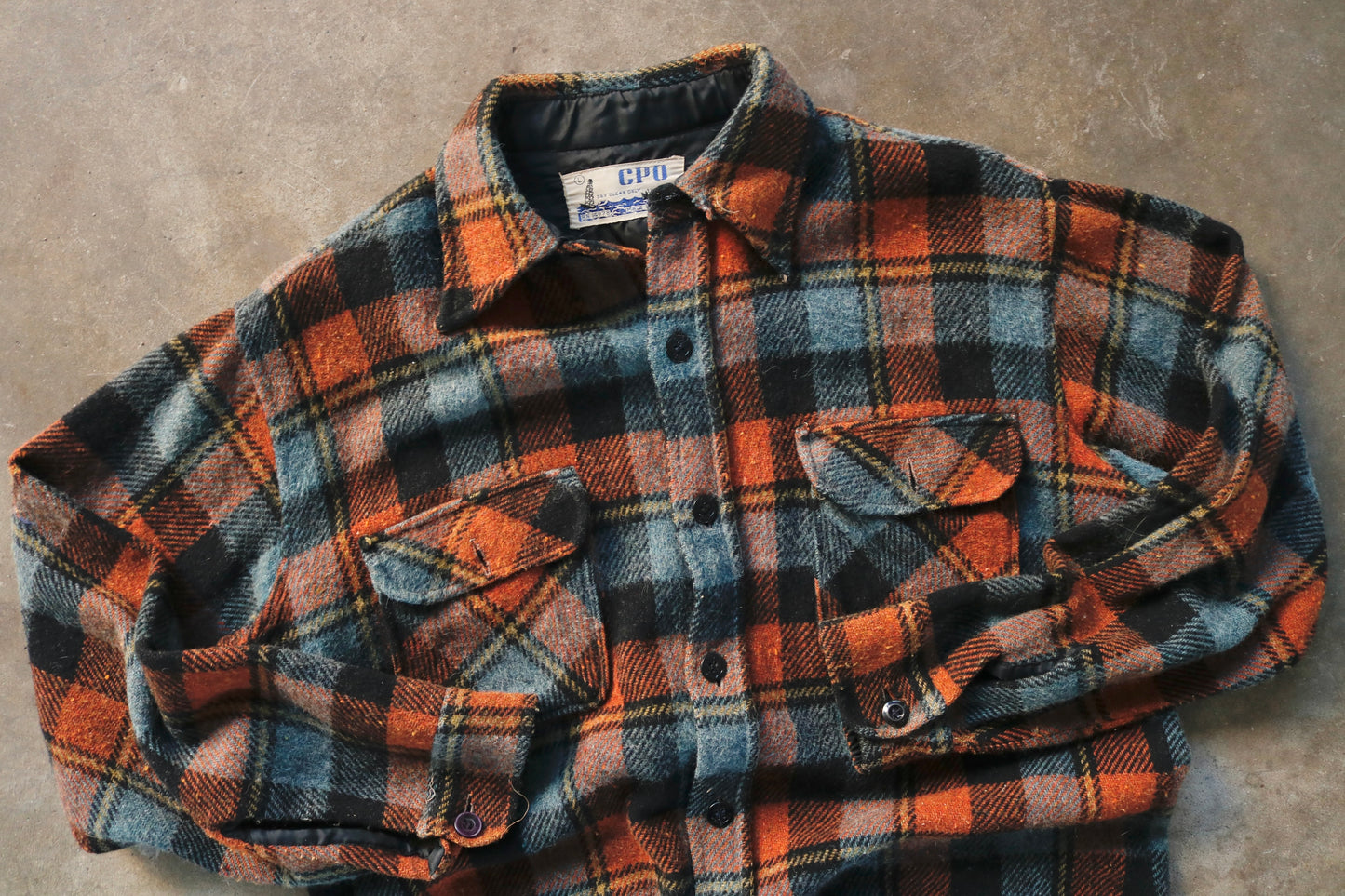 Vintage 60s CPO Orange Flannel - (L)