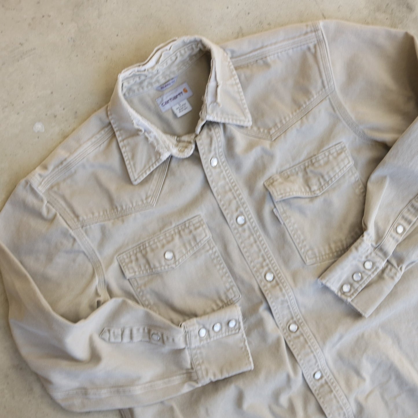 Vintage 00s Carhartt Pearl Snap Button Up - (XL)