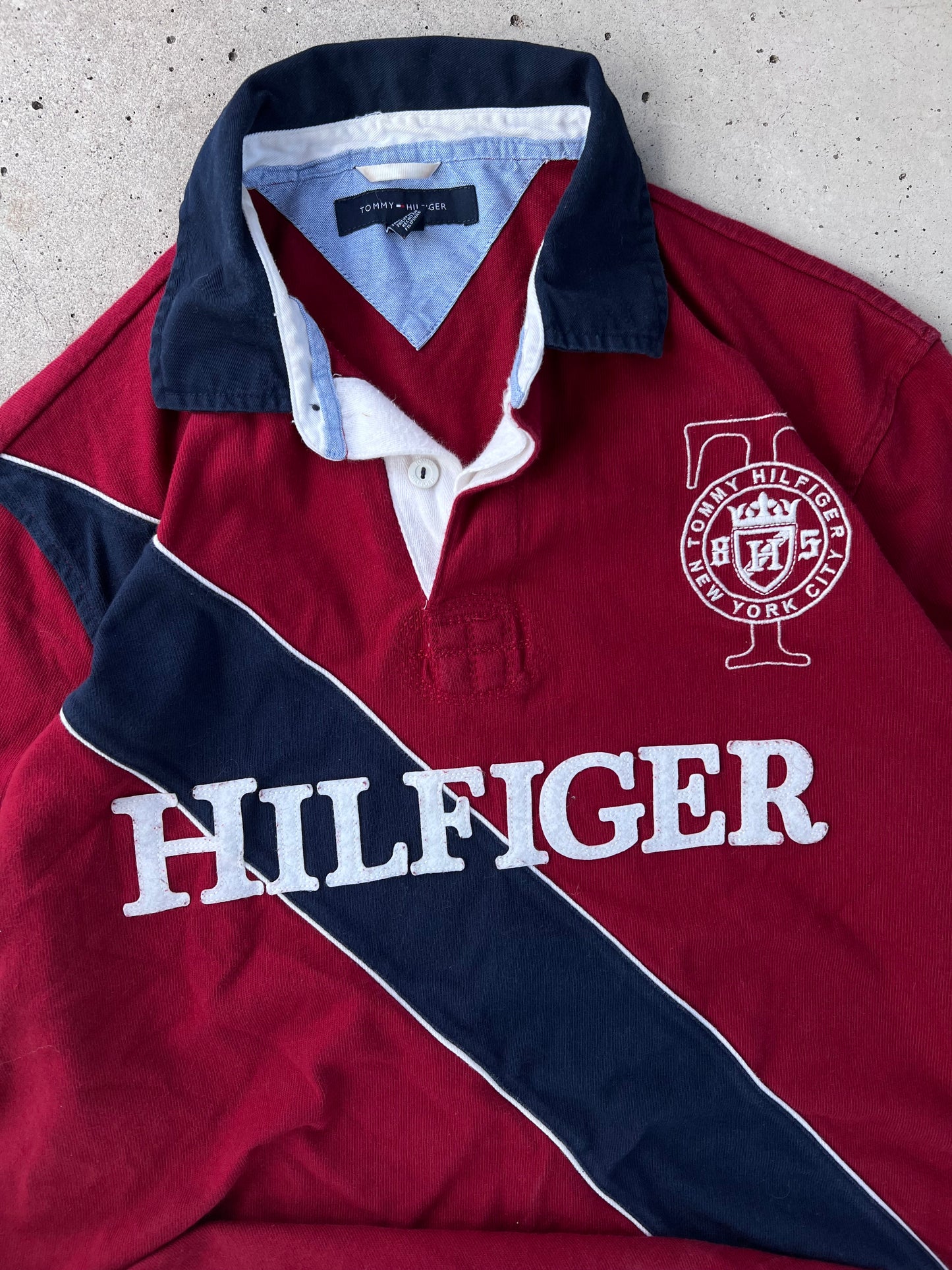 Tommy Hilfiger Burgundy Polo - (XL)